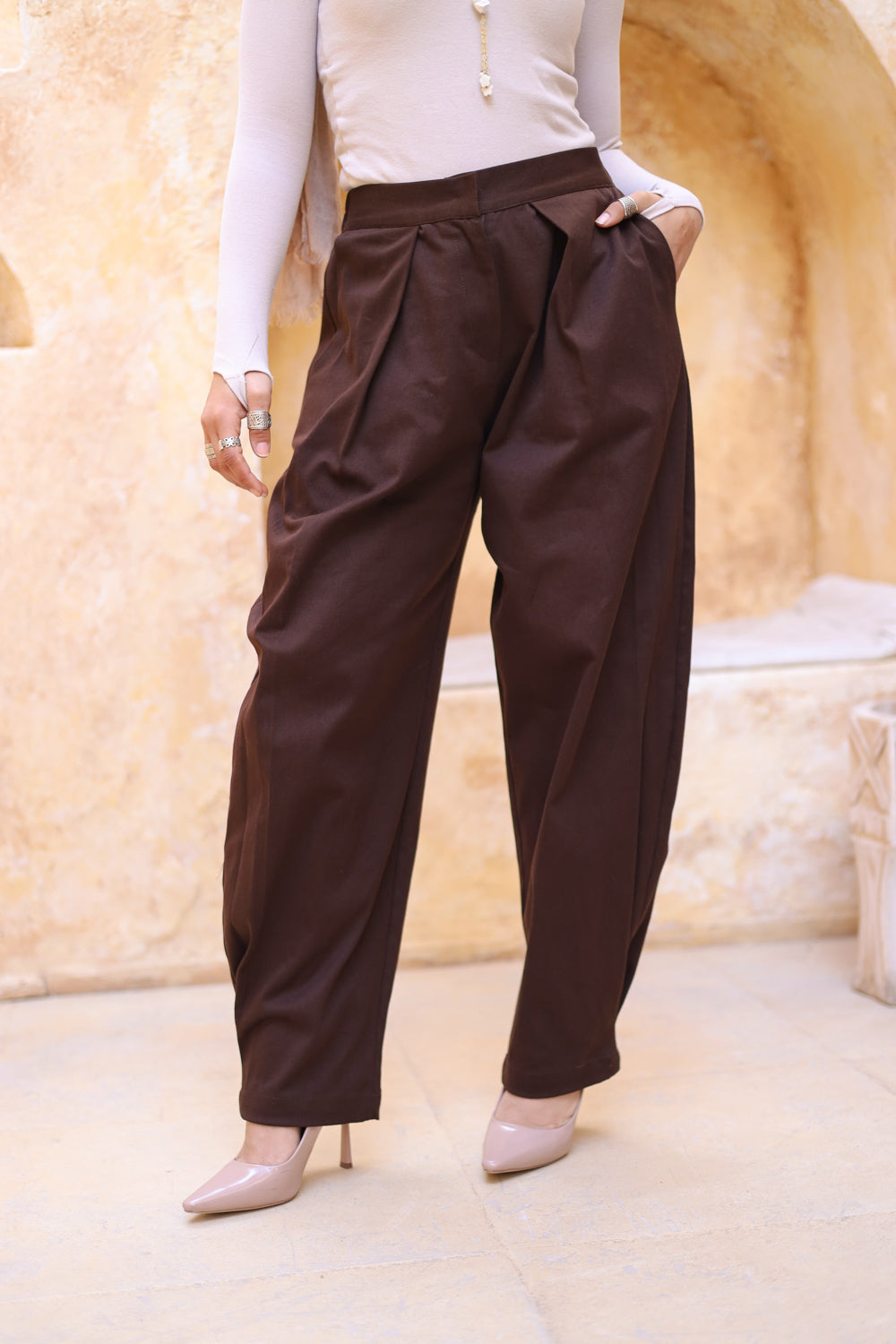 Brown Balloon Pants