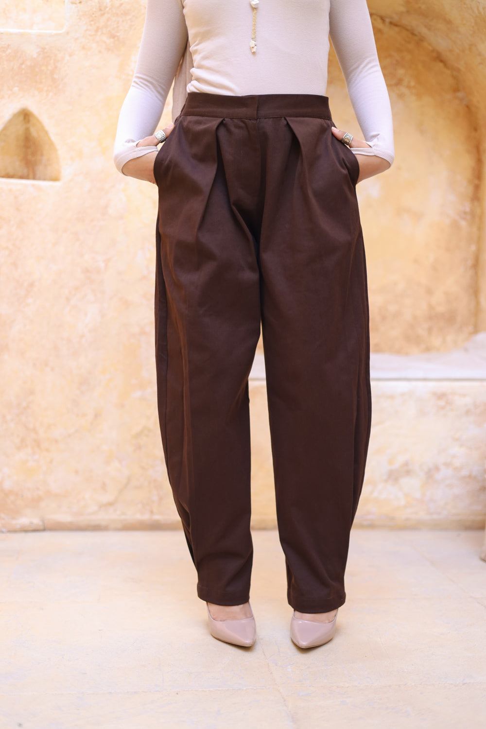 Brown Balloon Pants
