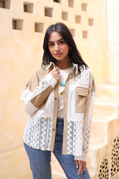 Patches Chemi-Jacket in Beige