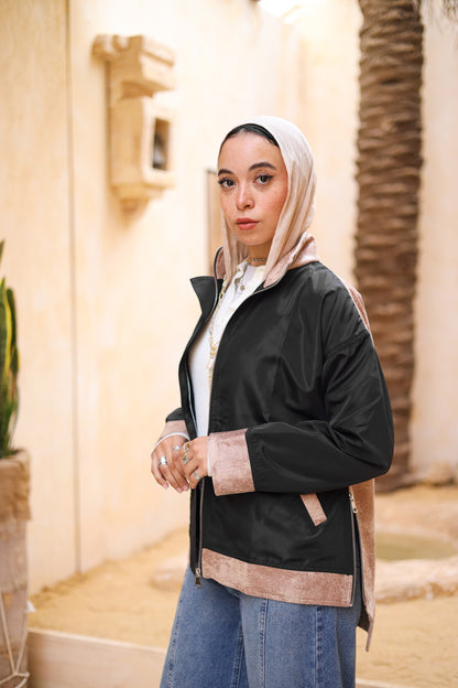 Waterproof & Leather Jacket in Beige