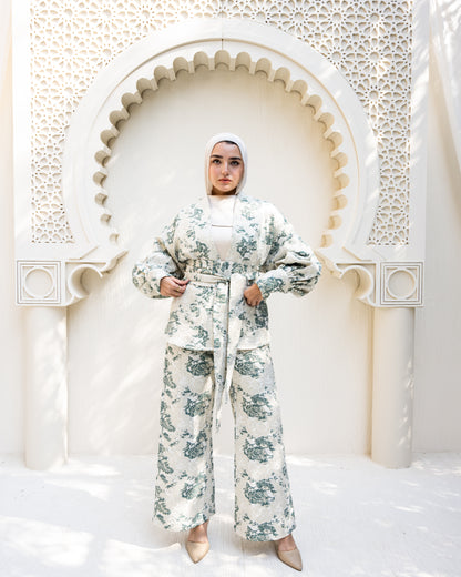 Floral Brocade Evening Set