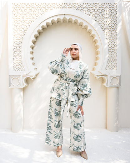 Floral Brocade Evening Set
