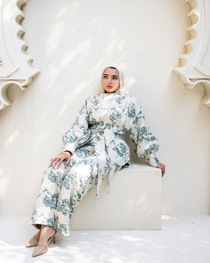 Floral Brocade Evening Set