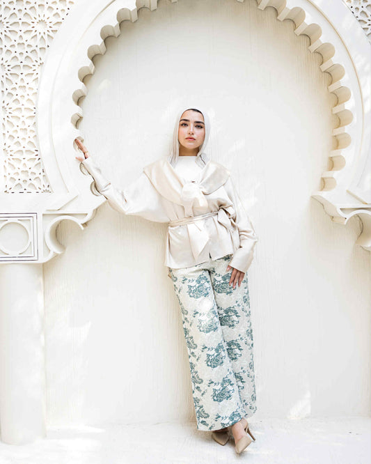 Floral Brocade Evening Set